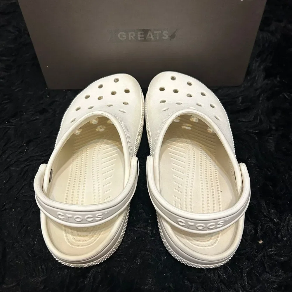 CROCS white clogs sandals slippers mules shoes men’s 7